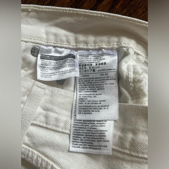 Levi’s 501 original high waist denim shorts white size 24 - Picture 5 of 10